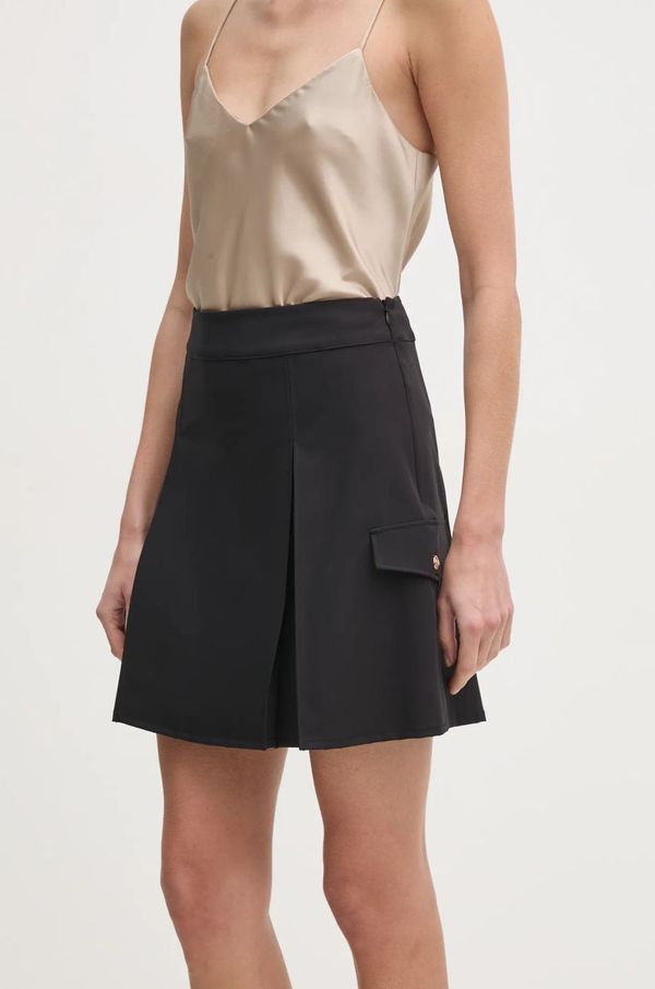 Liu Jo Suknja Liu Jo boja: crna, mini, širi se prema dolje, TA5252 T1817