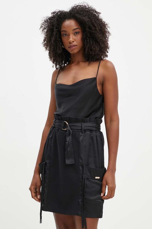 Liu Jo Suknja Liu Jo boja: crna, mini, širi se prema dolje, TF4010 J4523