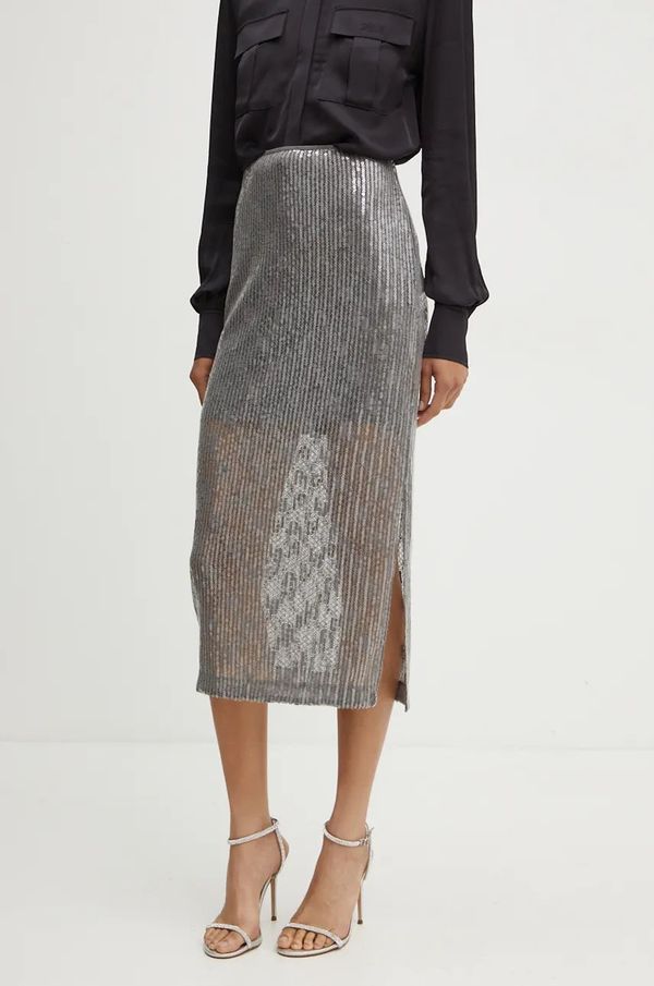 Liu Jo Suknja Liu Jo boja: siva, midi, ravna, WF4155 J4792