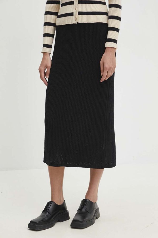 Marc O'Polo Suknja Marc O'Polo DENIM boja: crna, midi, ravna, 5000000267