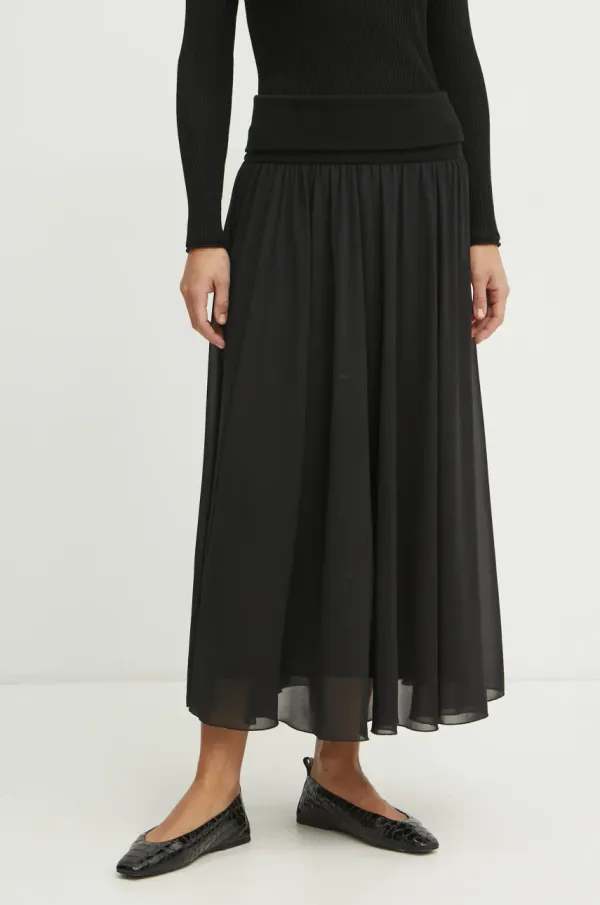 Marella Suknja Marella FOLCO2 boja: crna, maxi, širi se prema dolje, 2513101101200