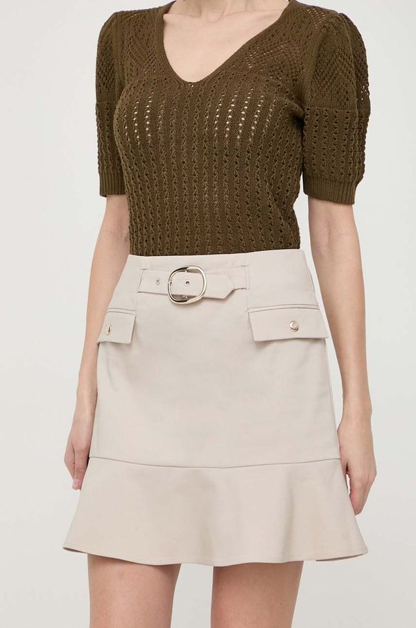 Morgan Suknja Morgan boja: bež, mini, širi se prema dolje