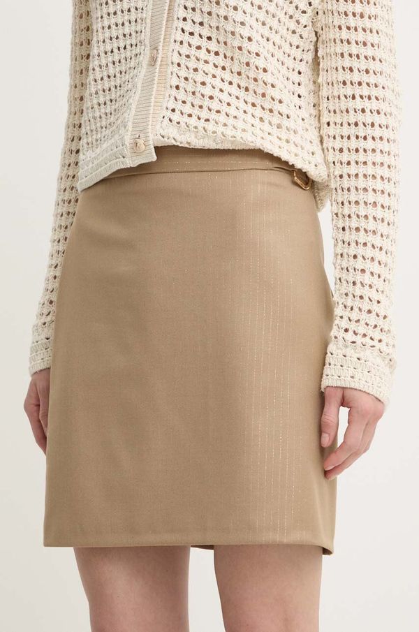 Morgan Suknja Morgan JBAC.F boja: bež, mini, ravna, JBAC.F