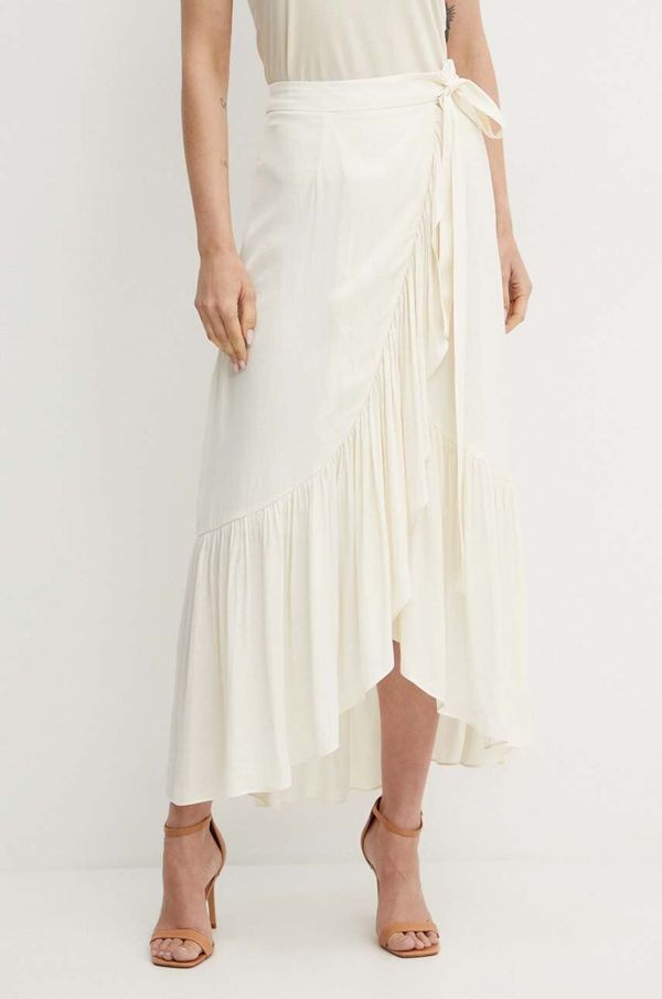 Morgan Suknja Morgan JGRANY1 boja: bež, midi, širi se prema dolje, JGRANY1