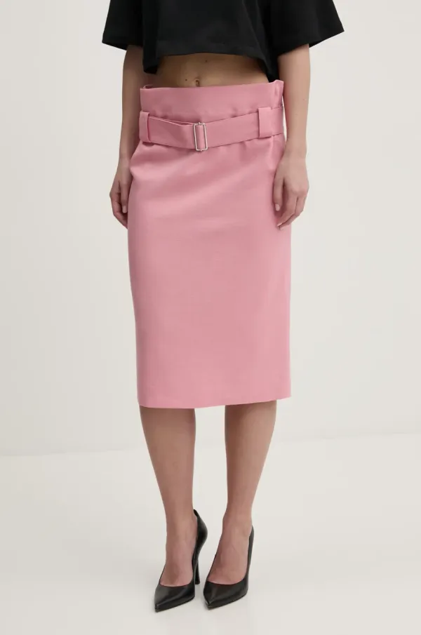 MSGM Suknja MSGM boja: ružičasta, midi, pencil, 3841MDD05.257106