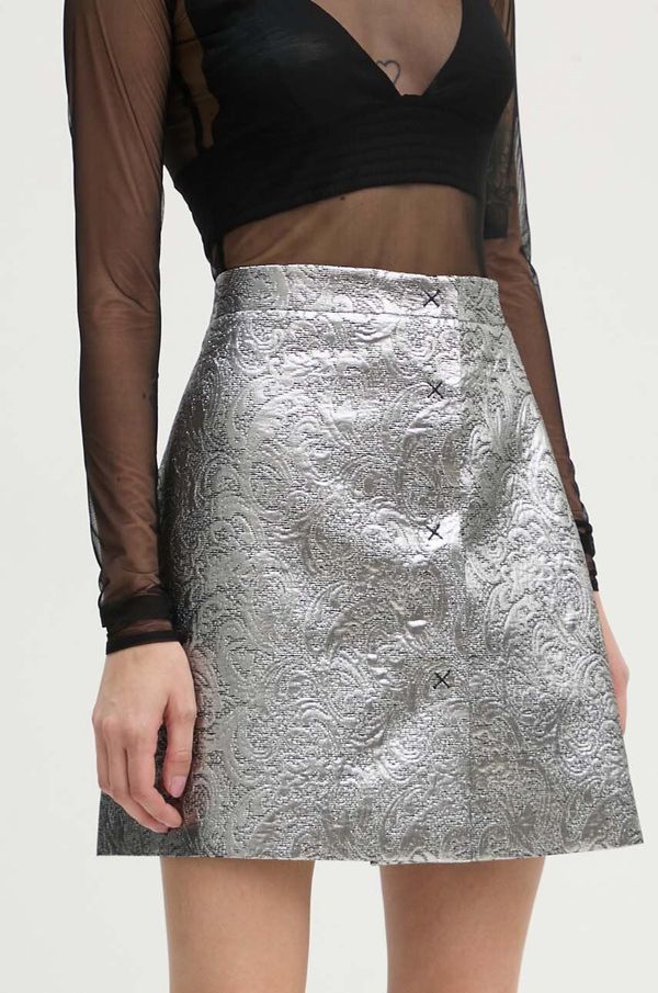 MSGM Suknja MSGM boja: srebrna, mini, ravna, 3742MDD17.247823