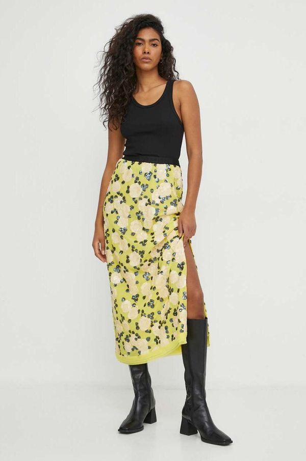 MUNTHE Suknja MUNTHE boja: žuta, midi, ravna