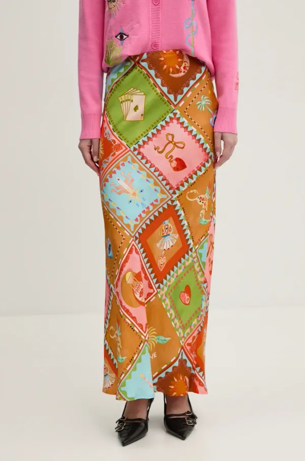 Never Fully Dressed Suknja Never Fully Dressed boja: narančasta, maxi, ravna, NFDSK615