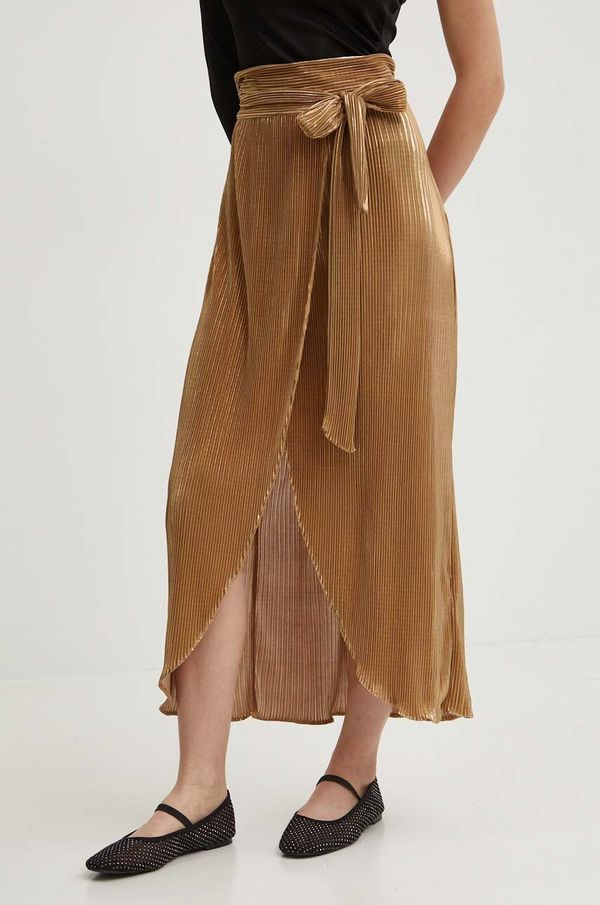 Never Fully Dressed Suknja Never Fully Dressed boja: zlatna, maxi, ravna, NFDSK423