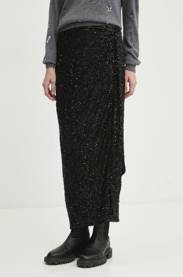 Never Fully Dressed Suknja Never Fully Dressed Jaspre Skirt boja: crna, maxi, ravna, NFDSK500