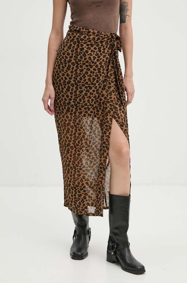 Never Fully Dressed Suknja Never Fully Dressed Leopard Sheer Jaspre boja: bež, maxi, ravna, NL28362