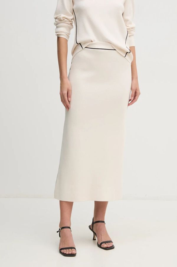 OUI Suknja OUI boja: bež, maxi, ravna, 90658