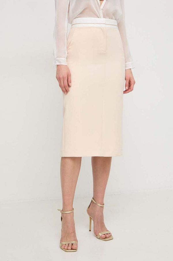 Patrizia Pepe Suknja Patrizia Pepe boja: bež, midi, ravna