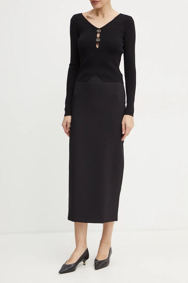 Patrizia Pepe Suknja Patrizia Pepe boja: crna, maxi, pencil, 2G0988 A481