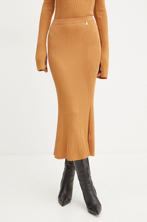 Patrizia Pepe Suknja Patrizia Pepe boja: smeđa, midi, ravna, 8G0423 K9J5