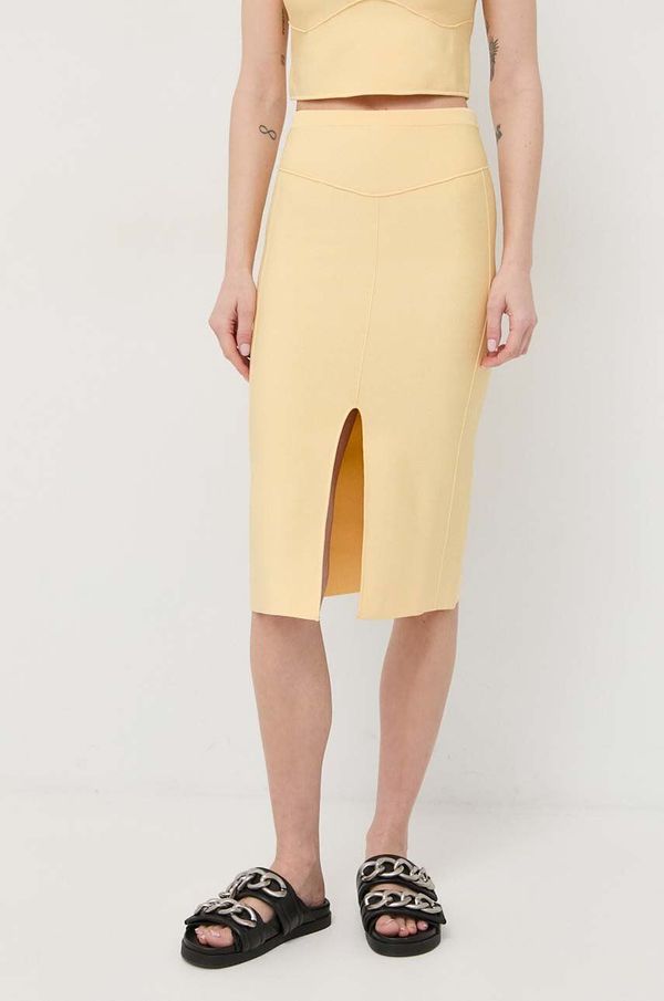 Patrizia Pepe Suknja Patrizia Pepe boja: žuta, midi, pencil