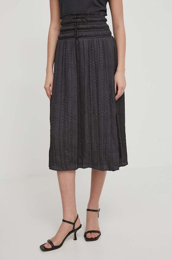 Pepe Jeans Suknja Pepe Jeans boja: siva, midi, širi se prema dolje