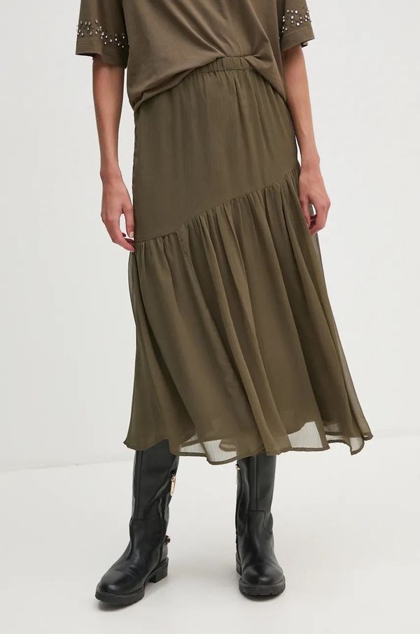 Pepe Jeans Suknja Pepe Jeans REJOICE boja: zelena, midi, širi se prema dolje, PL901160