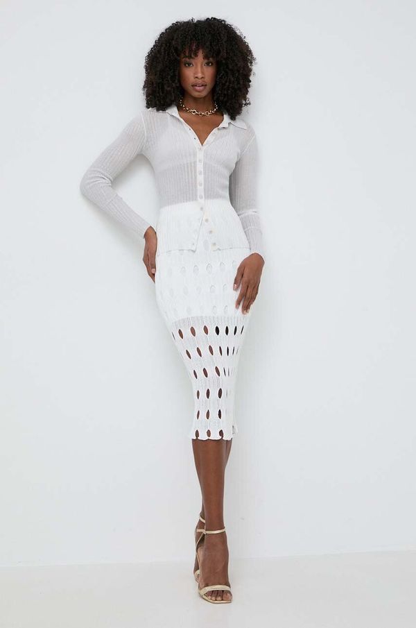 Pinko Suknja Pinko boja: bijela, midi, pencil, 103469 A1UN