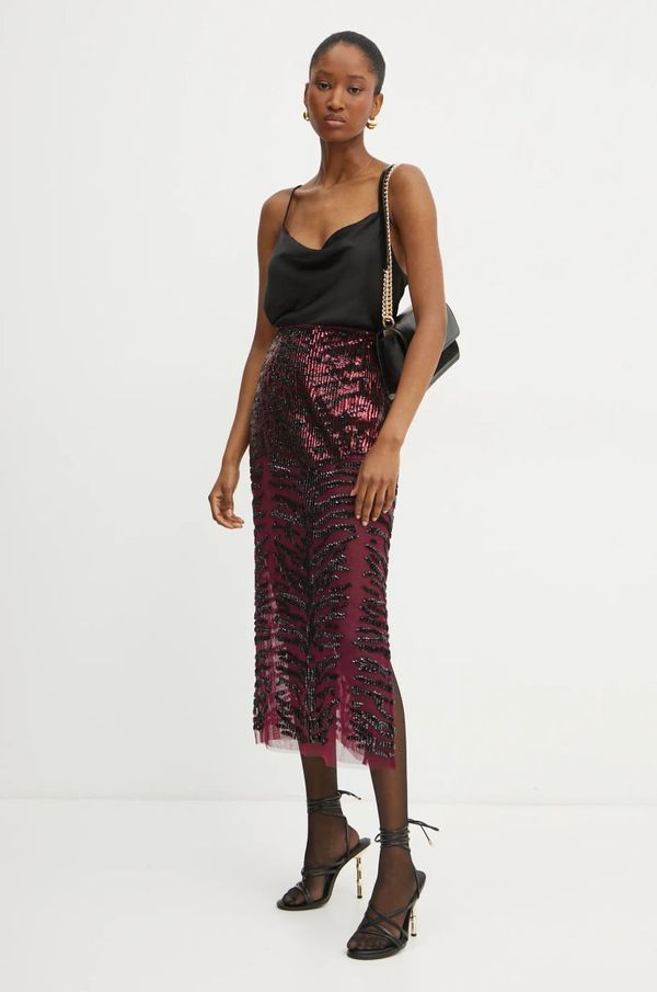 Pinko Suknja Pinko boja: bordo, midi, ravna, 103850 A201