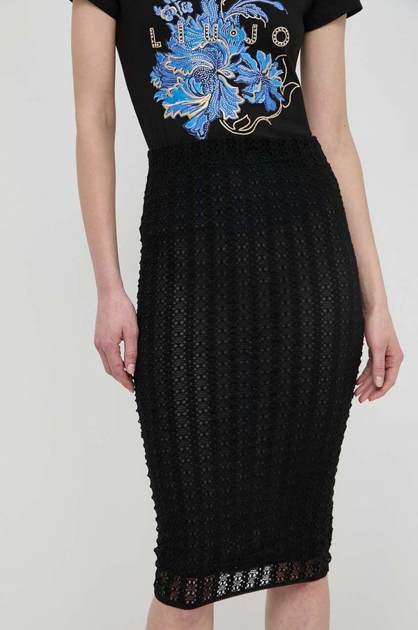 Pinko Suknja Pinko boja: crna, midi, ravna, 103186 A1PY