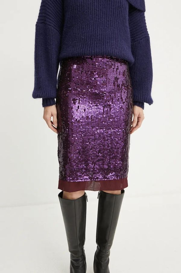 Pinko Suknja Pinko boja: ljubičasta, mini, ravna, 104372 A27N