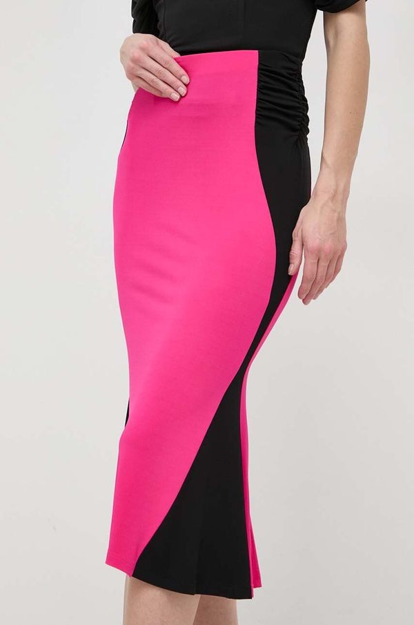 Pinko Suknja Pinko boja: ružičasta, midi, širi se prema dolje