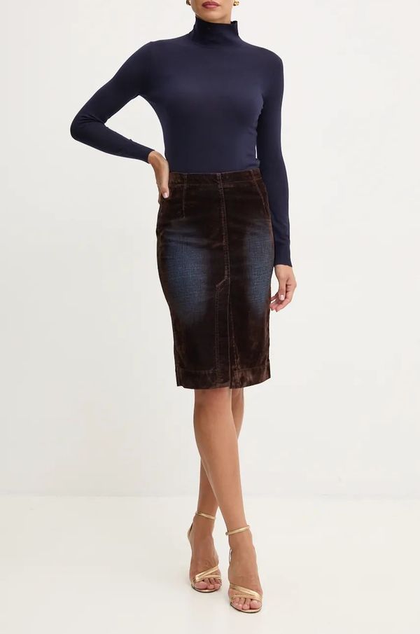 Pinko Suknja Pinko boja: smeđa, midi, ravna, 104291 A26R