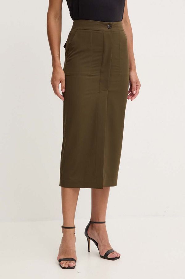 Pinko Suknja Pinko boja: zelena, midi, ravna, 104190 A18E