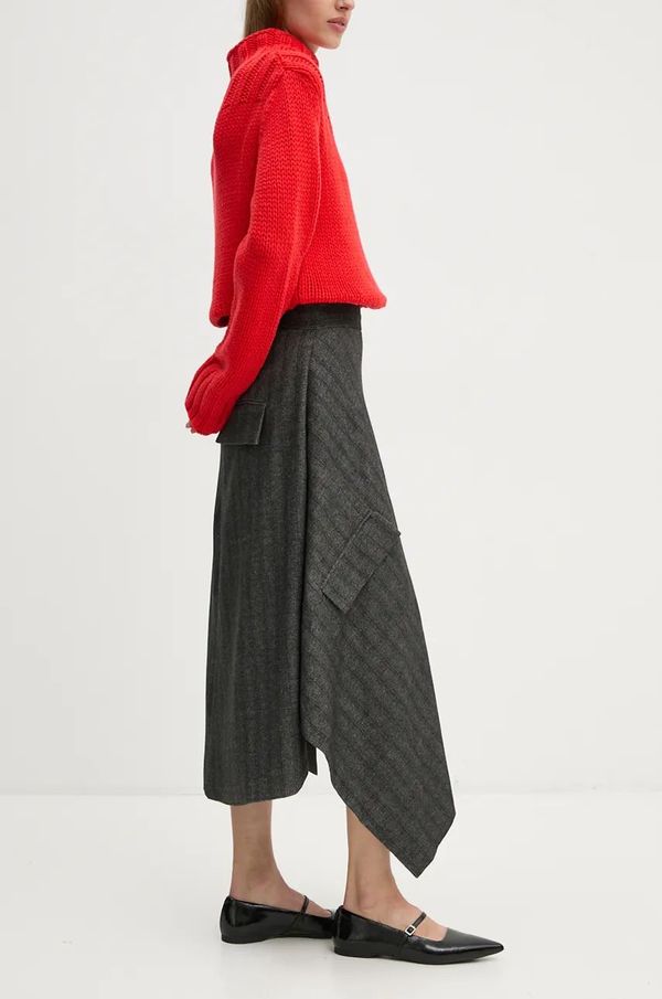 Remain Suknja Remain Striped Draped boja: siva, maxi, širi se prema dolje, 502080000