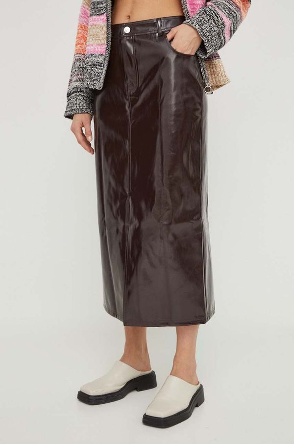 Resume Suknja Résumé boja: smeđa, midi, ravna