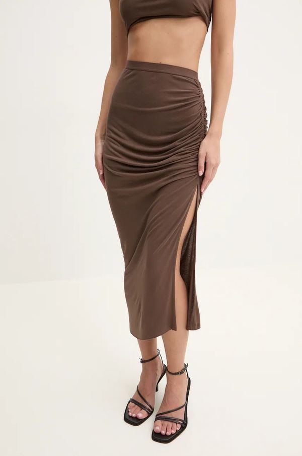 Rick Owens Lilies Suknja Rick Owens Lilies boja: smeđa, midi, pencil, LI02D5310RV