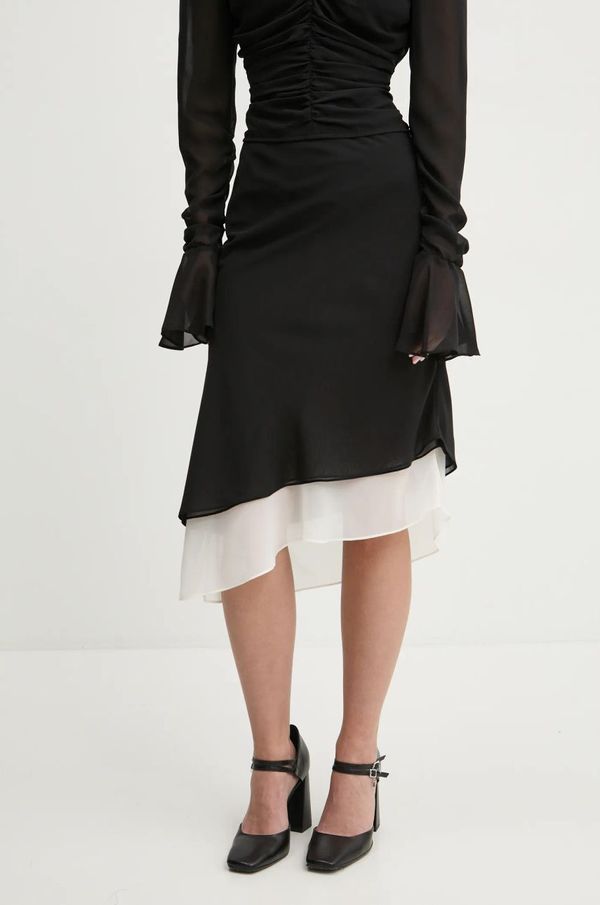 Rotate Suknja Rotate boja: crna, midi, širi se prema dolje, 113496100