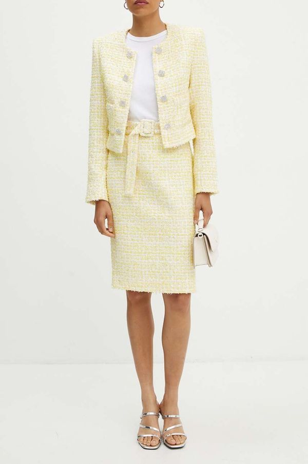 Rotate Suknja Rotate Boucle Midi Skirt boja: žuta, midi, ravna, 1127761895