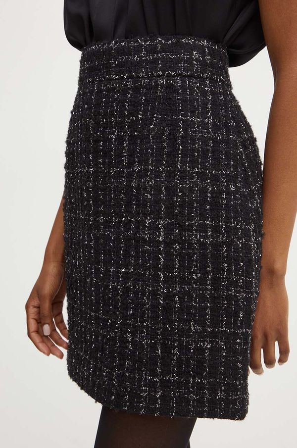 Boss Suknja s primjesom vune BOSS boja: crna, mini, ravna, 50524681