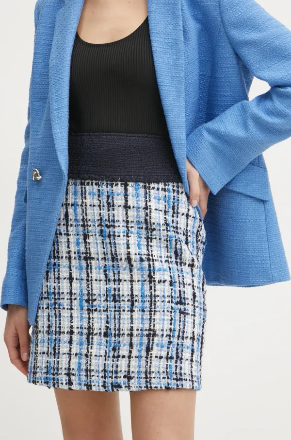 BOSS Suknja s primjesom vune BOSS boja: tamno plava, mini, širi se prema dolje, 50531905