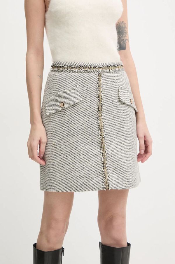 Bruuns Bazaar Suknja s primjesom vune Bruuns Bazaar boja: siva, mini, ravna, BBW4200