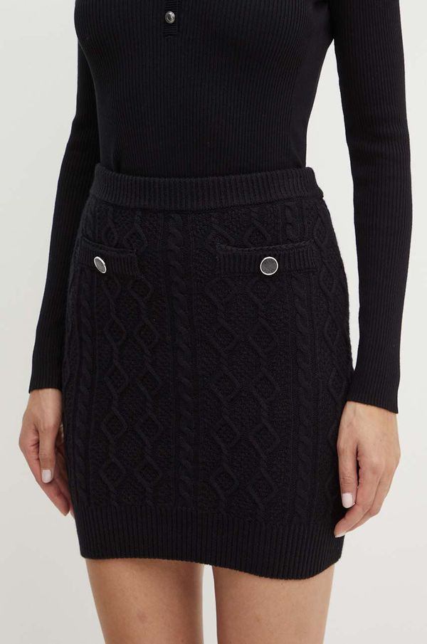 Guess Suknja s primjesom vune Guess ISABELLE boja: crna, mini, pencil, W4YD58 Z37L1