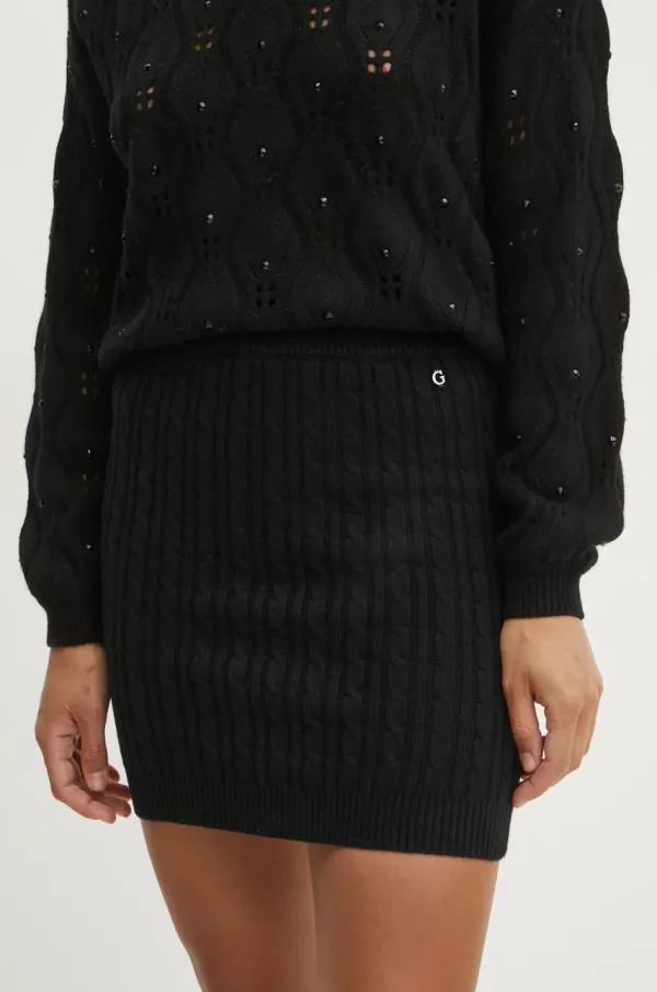 Guess Suknja s primjesom vune Guess SIENNA boja: crna, mini, ravna, W5RD0L Z37L1