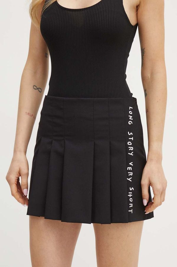 Max&Co. Suknja s primjesom vune MAX&Co. x Pietro Terzini boja: crna, mini, širi se prema dolje, 2428106011200