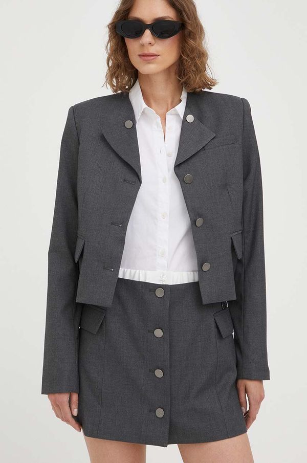 Remain Suknja s primjesom vune Remain boja: siva, mini, pencil