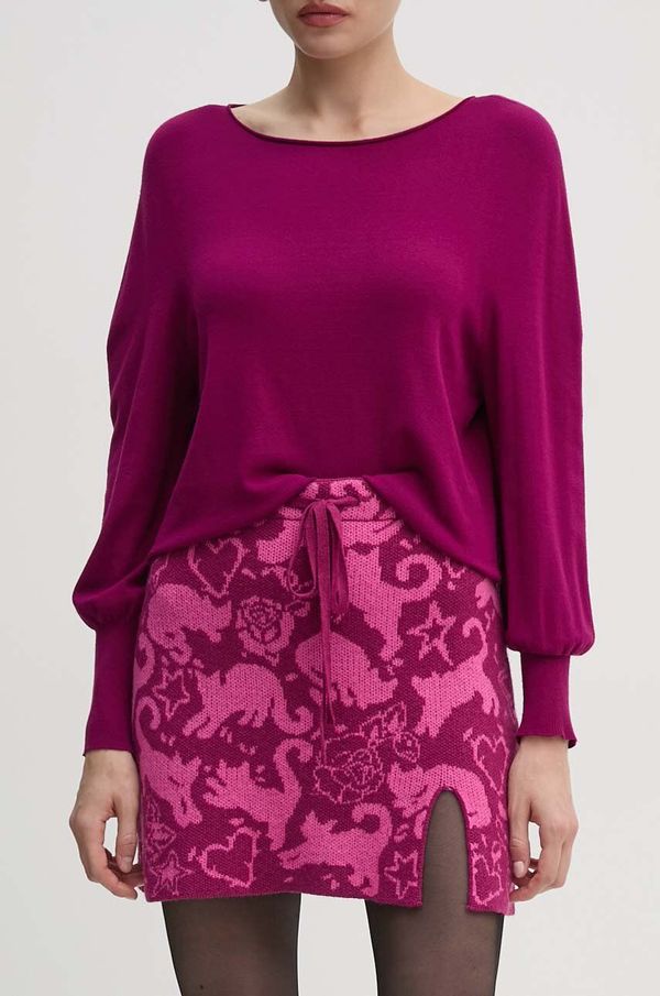 Twinset Suknja s primjesom vune Twinset boja: ružičasta, mini, pencil, 242TP3402