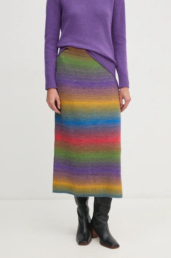 United Colors of Benetton Suknja s primjesom vune United Colors of Benetton boja: ljubičasta, midi, širi se prema dolje, 1050D001N