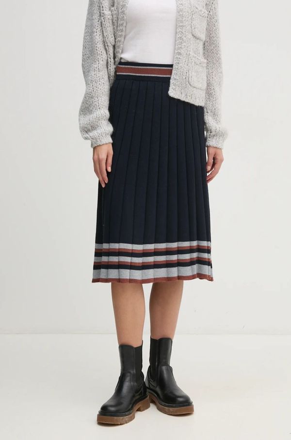 United Colors of Benetton Suknja s primjesom vune United Colors of Benetton boja: tamno plava, midi, širi se prema dolje, 1281E001I