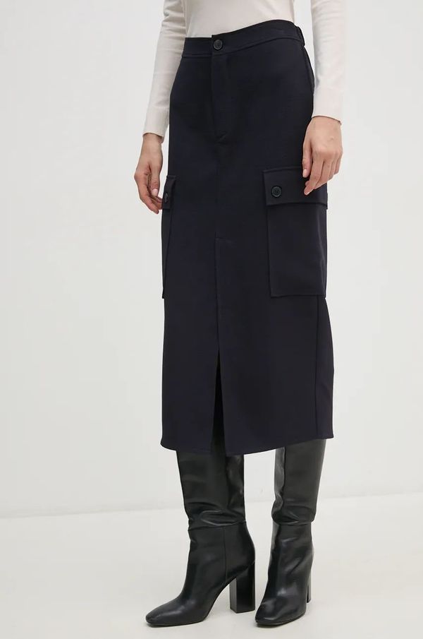 Sandro Ferrone Suknja Sandro Ferrone boja: tamno plava, midi, ravna, SFS32YBEMIRKO