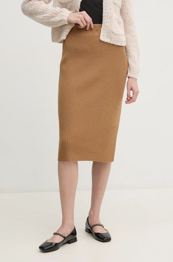 Sisley Suknja Sisley boja: bež, midi, ravna, 122NM000F