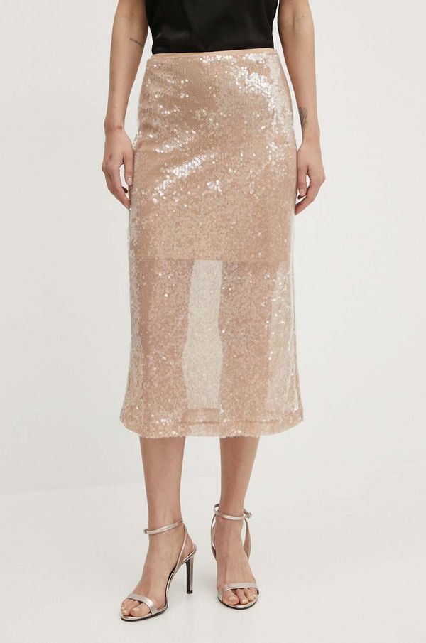 Sisley Suknja Sisley boja: bež, midi, ravna, 44OBL002B