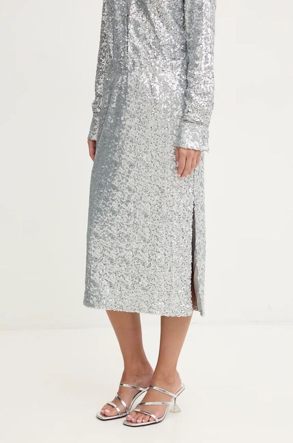 Stine Goya Suknja Stine Goya boja: srebrna, midi, ravna, SK003-2260