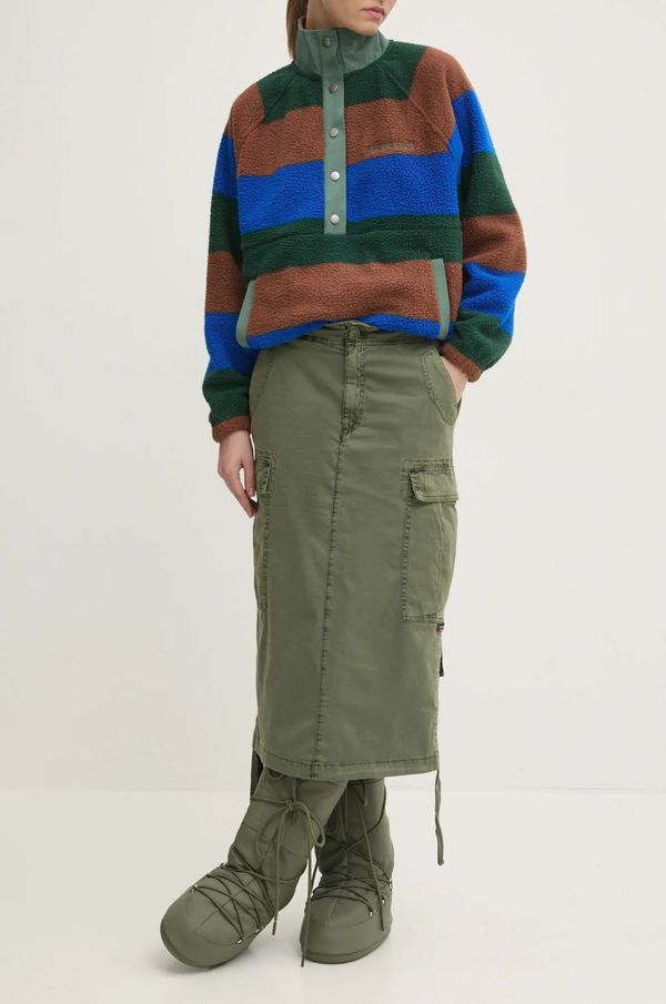 Superdry Suknja Superdry boja: zelena, midi, ravna, W7210336A-1GN