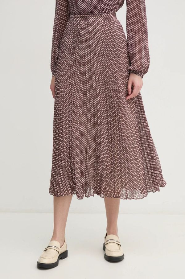 Tommy Hilfiger Suknja Tommy Hilfiger boja: bordo, midi, širi se prema dolje, WW0WW43883